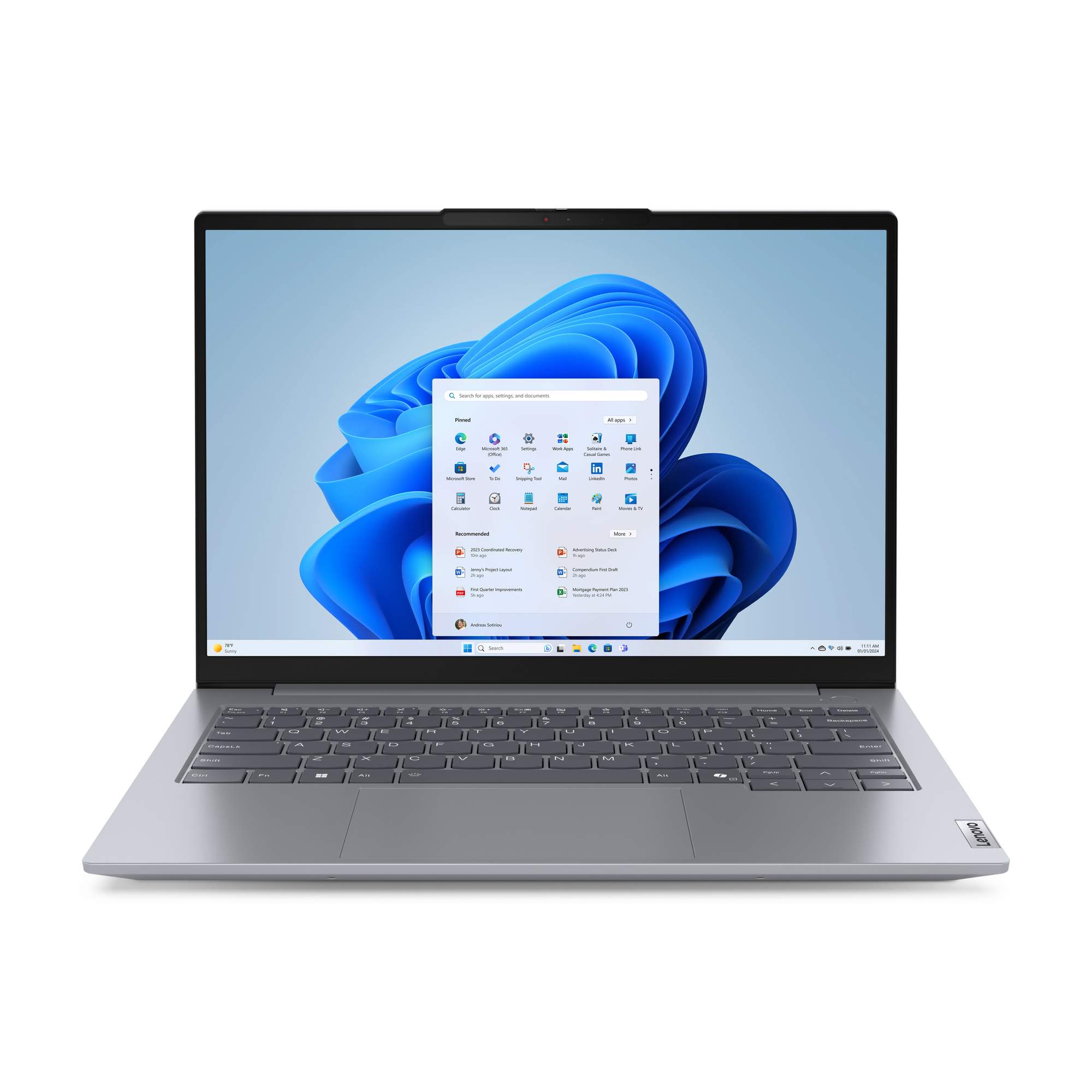 Ноутбук LENOVO ThinkBook 14 G7 ARP (21MV00A5SA) 14" IPS WUXGA AMD Ryzen 5 7535HS/16Gb/512Gb SSD/VGA int/noOS/grey