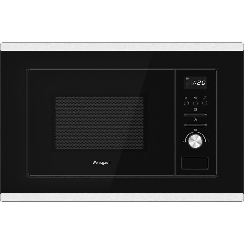 Встраиваемая микроволновая печь Weissgauff BMWO-207 Grill черный/нержавеющая сталь