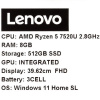 15.6" Ноутбук Lenovo IdeaPad Slim 3 15AMN8 серый