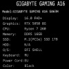 16" Ноутбук GIGABYTE GAMING A16 3TH черный